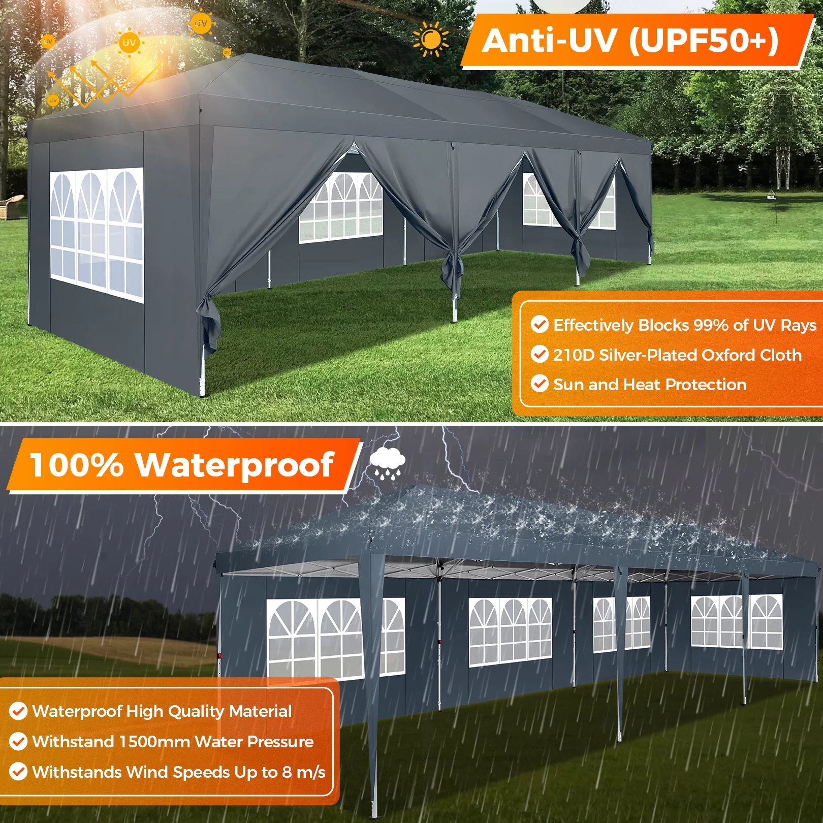 SANOPY 10'x10' EZ Pop Up Canopy Tent Outdoor Party Instant Shelter Portable Folding Beach Canopy with 4 Sandbag & Carrying Bag, Black - Image 62