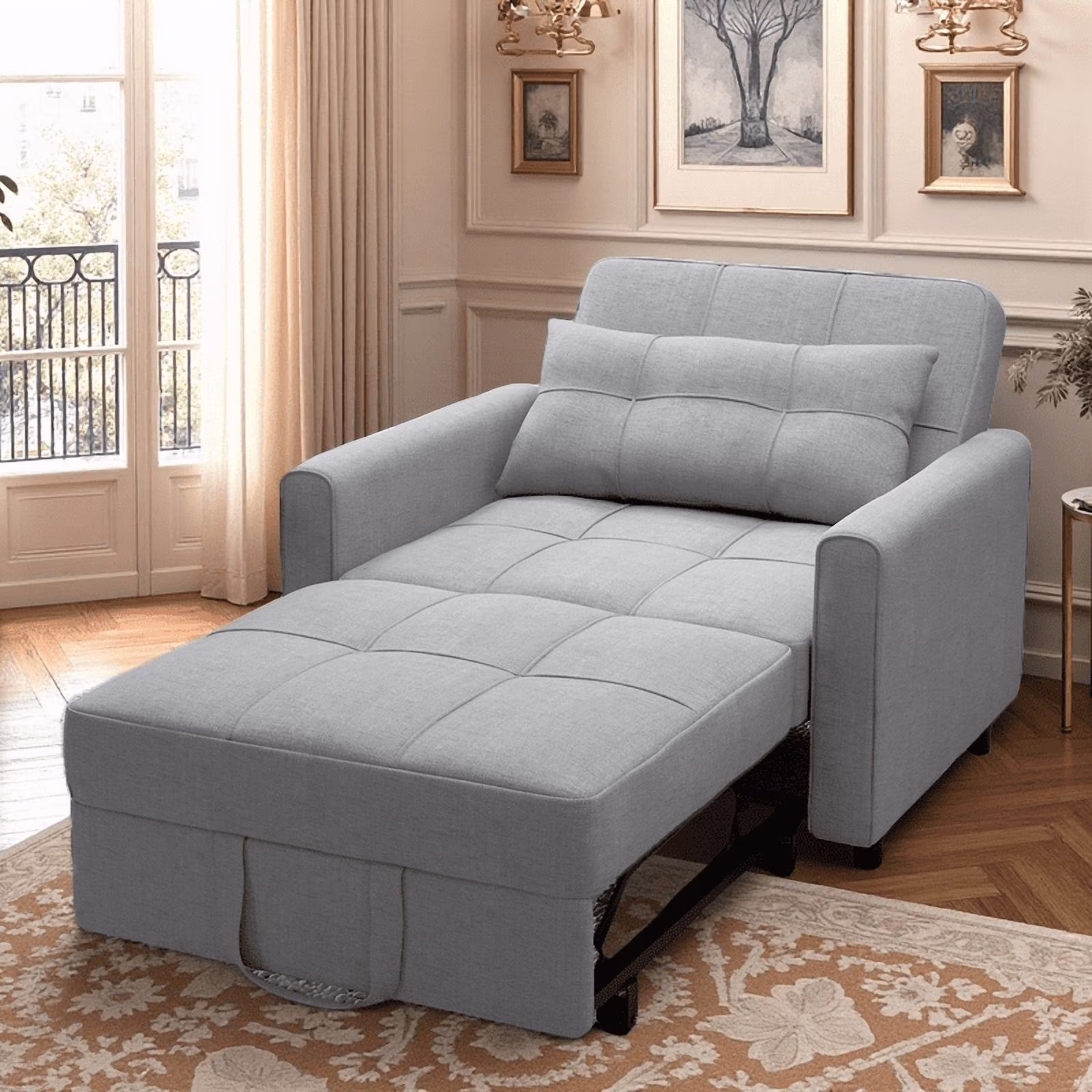 3 in 1 Convertible Sofa Bed Chair for Living Room , Aiho Sleeper Sofa Bed for Living Room, Dark Gray - Image 3