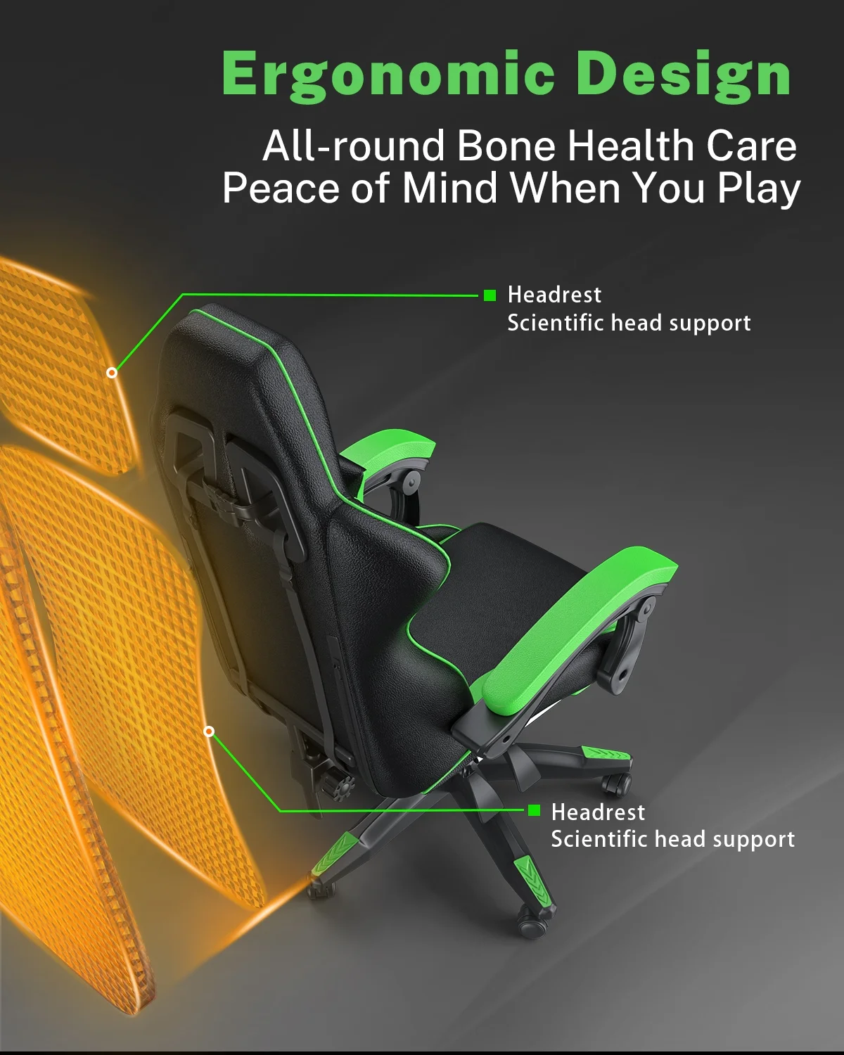 Bigzzia Gaming Chair with Footrest, Gaming Chair for Adult with Headrest and Lumbar Support,Red - Image 81