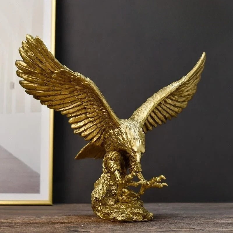MajesticGold Gouden Adelaar Beeld - Luxe Decoratief Accent - Ideaal voor Thuis, Kantoor of als Uniek Cadeau