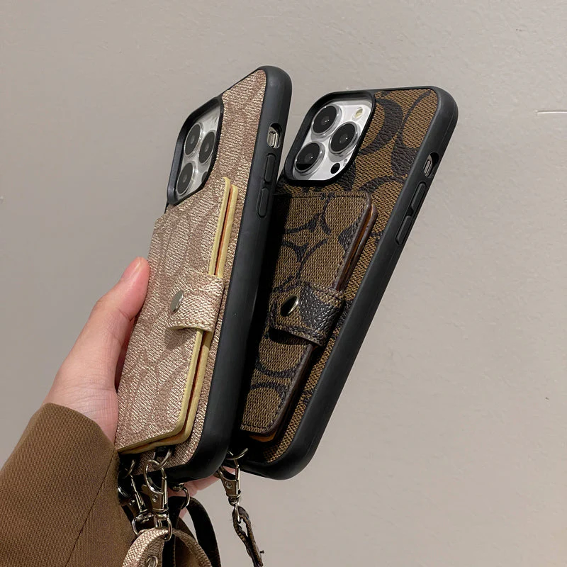 Coach iPhone Case With Wallet And  Strap White -SZK240402 - Wholesale & Influencer