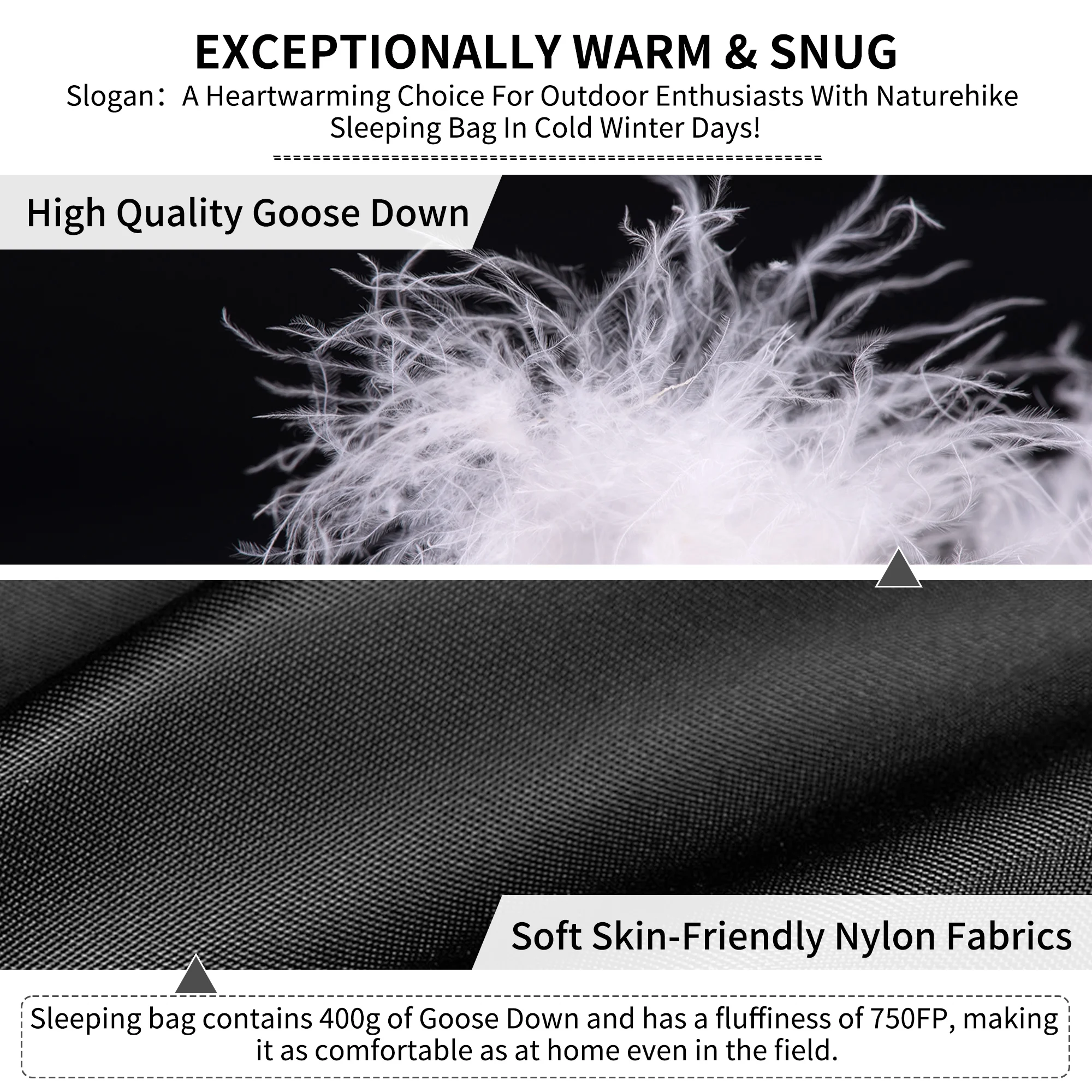 Naturehike Ultralight White Goose Down Sleeping Bag 750/550 Fill Power with Compression Sack - Image 18