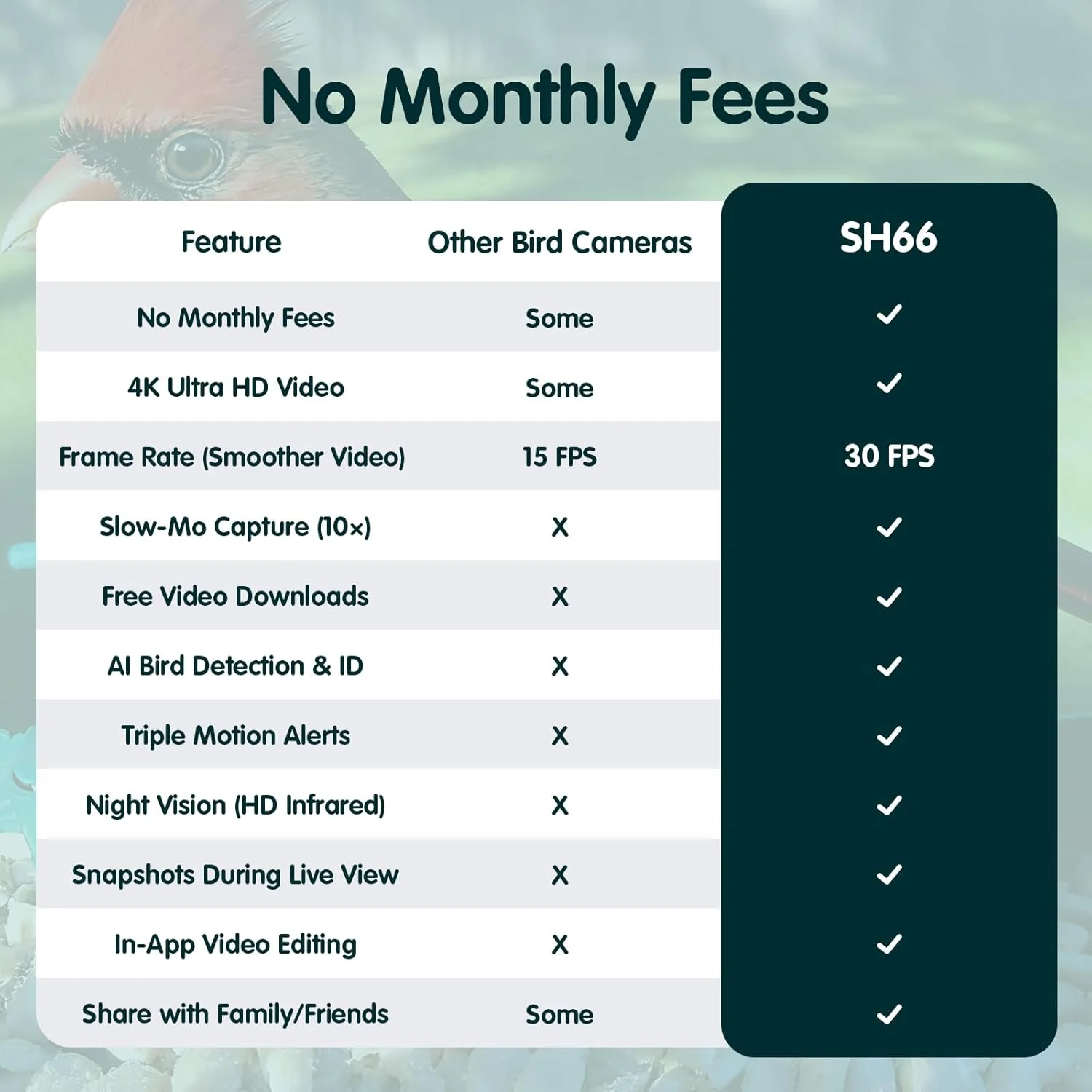 Humbirdy Smart Bird Feeder With Camera, 4K Ultra HD, Solar Powered, 2.4G/5G Wi-Fi - Image 9 Humbirdy Smart Bird Feeder With Camera, 4K Ultra HD, Solar Powered, 2.4G/5G Wi-Fi - Image 9