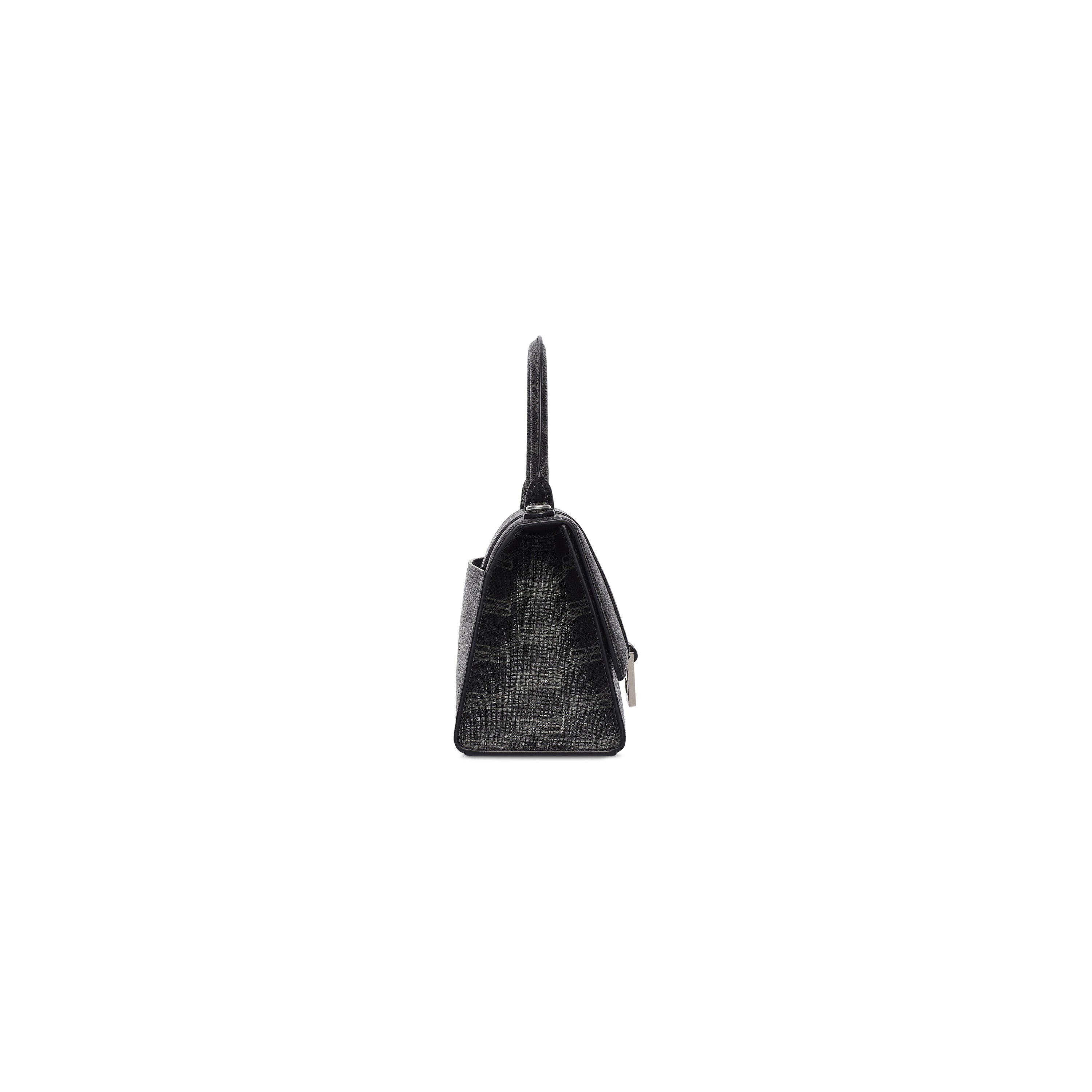 WOMEN'S HOURGLASS SMALL HANDBAG BB MONOGRAM COATED CANVAS IN BLACK - Replicaclubs