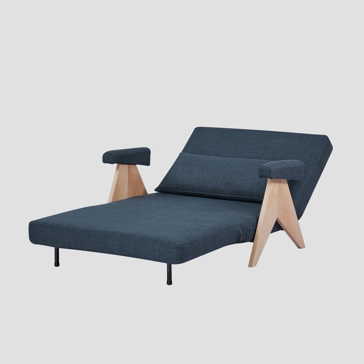 Sofa CALORE 1-osobowa, z funkcją spania ciemnoszara 117x90x82 cm