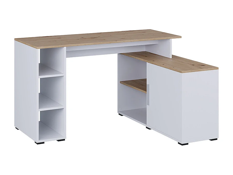 Bureau dangle blanc/artisan 135x110x75.5 rudy