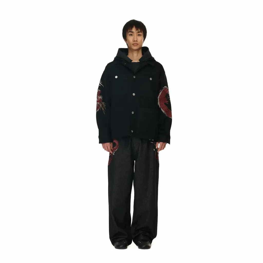"yakuza" denim Jacket black