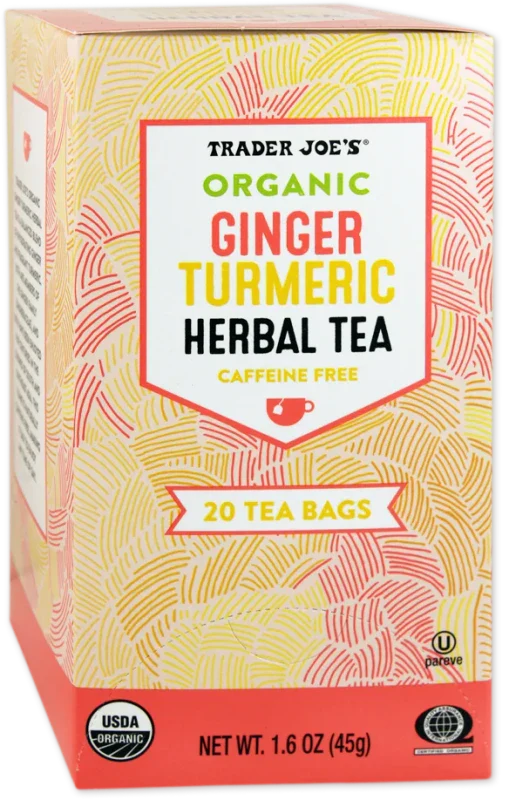 Organic Ginger Turmeric Herbal Tea Caffeine Free Spicy Infusion 20 Bags