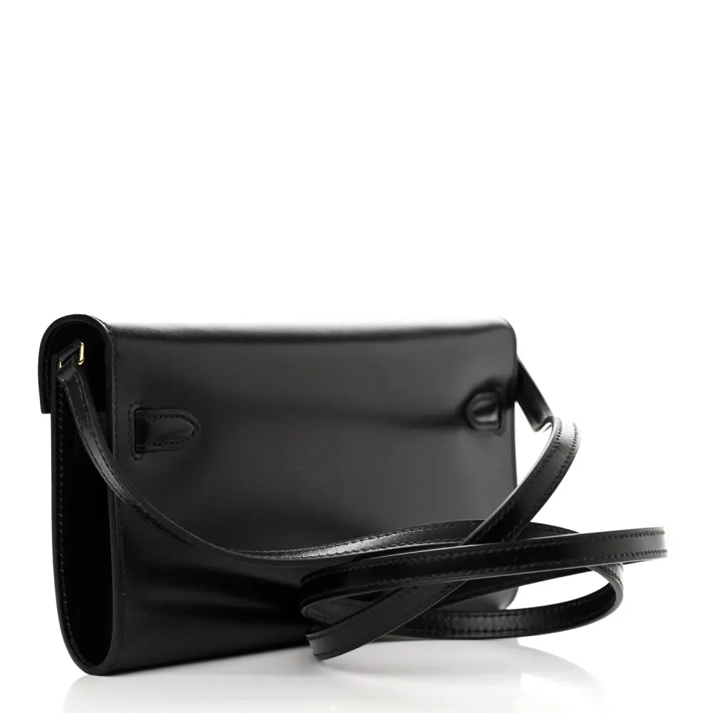 Hermès Black Box Leather Kelly Wallet To Go Gold Hardware Top quality Replica1:1High-quality replica
