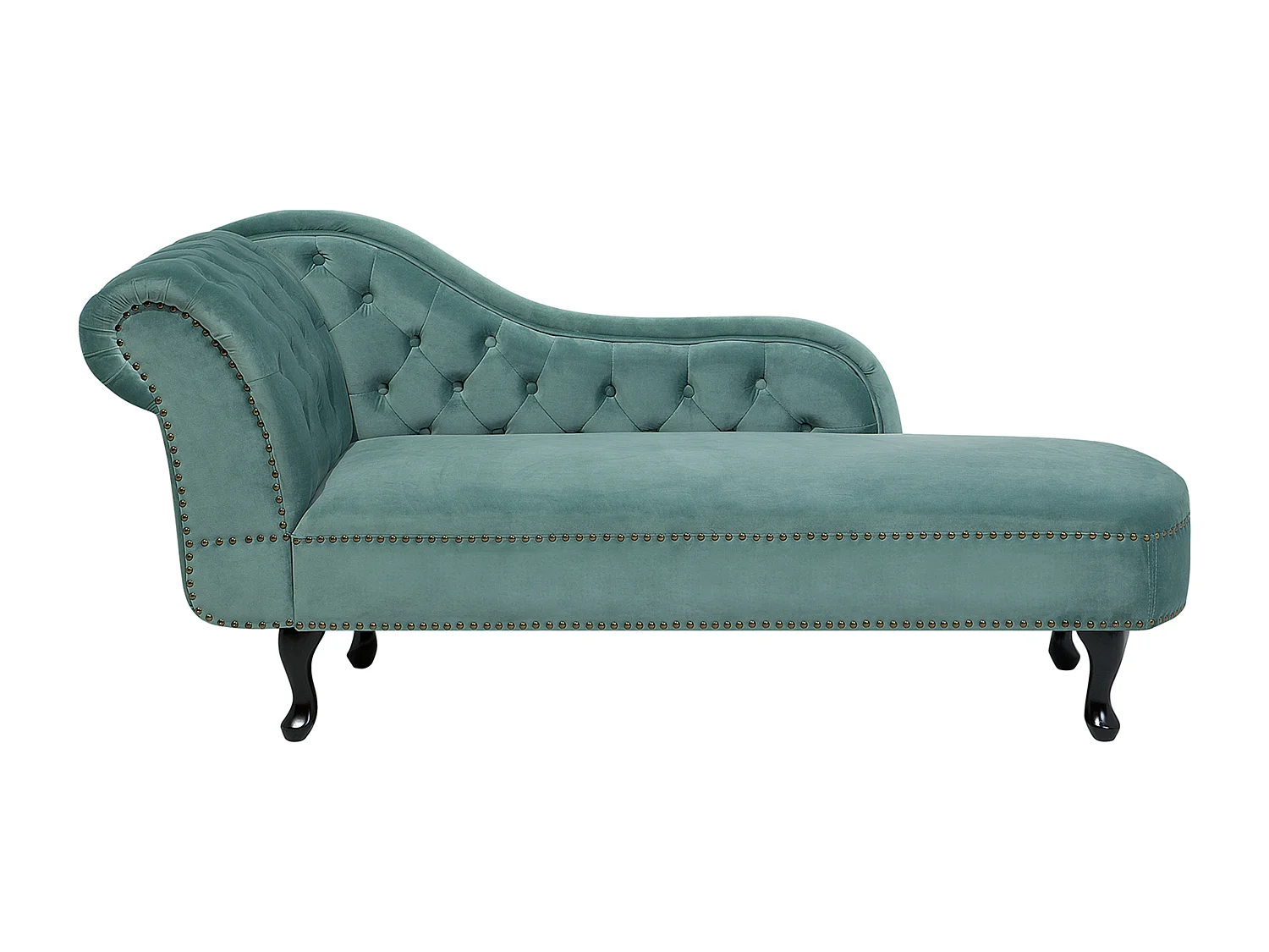 Chaise longue côté gauche NIMES Velours Vert menthe