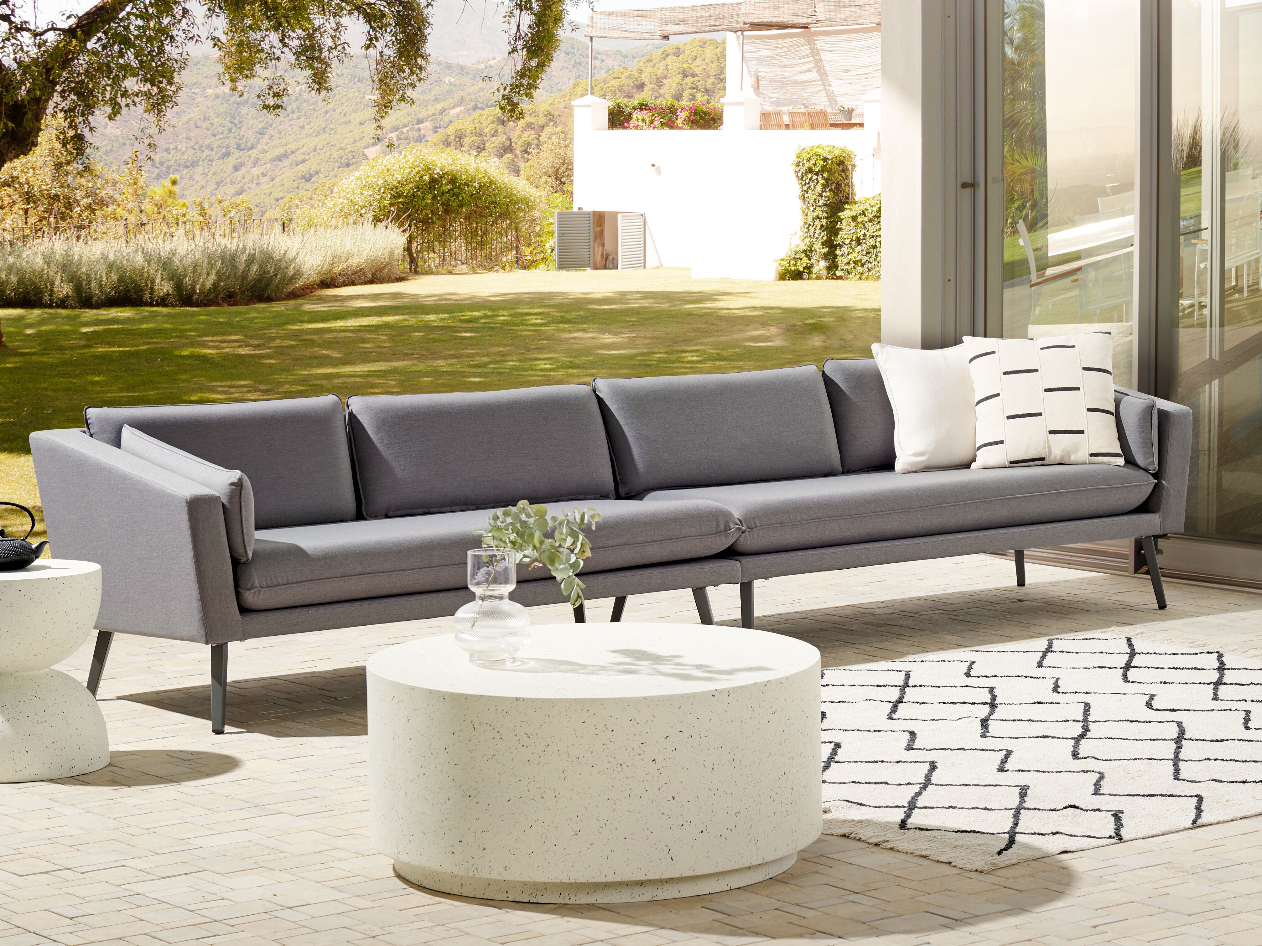 Garden Sofa 4 Seater LORETELLO Grey