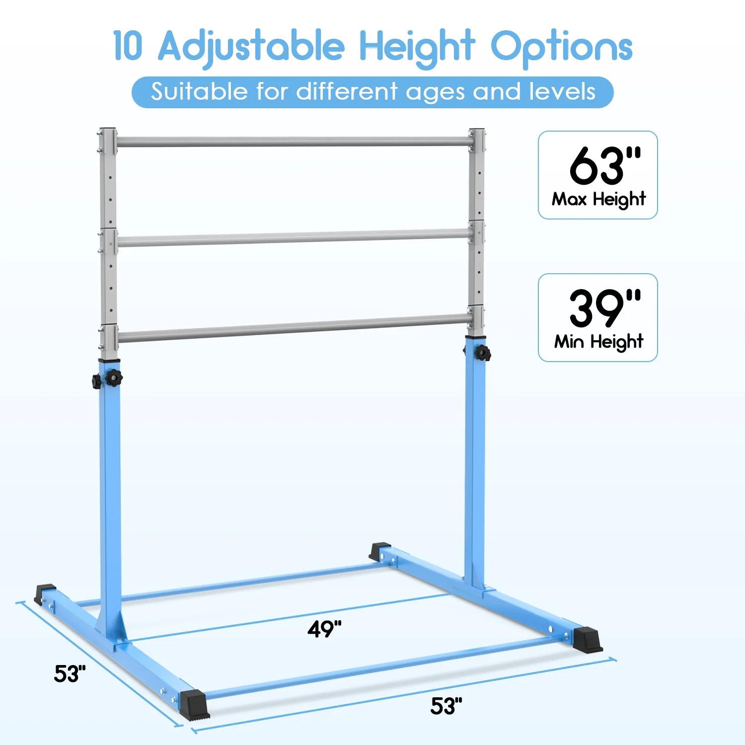 Safly Fun Anti Slip Adjustable Steel Gymnastics Bar, 50 in Width - Image 18