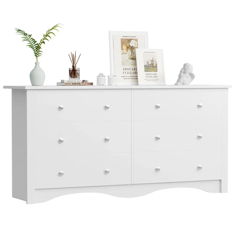 Lumihaven Rustic Modern Chest of 6 Drawers,Extra Wide Double Dresser for Master Bedroom or Nursery Storage,Black - Image 20
