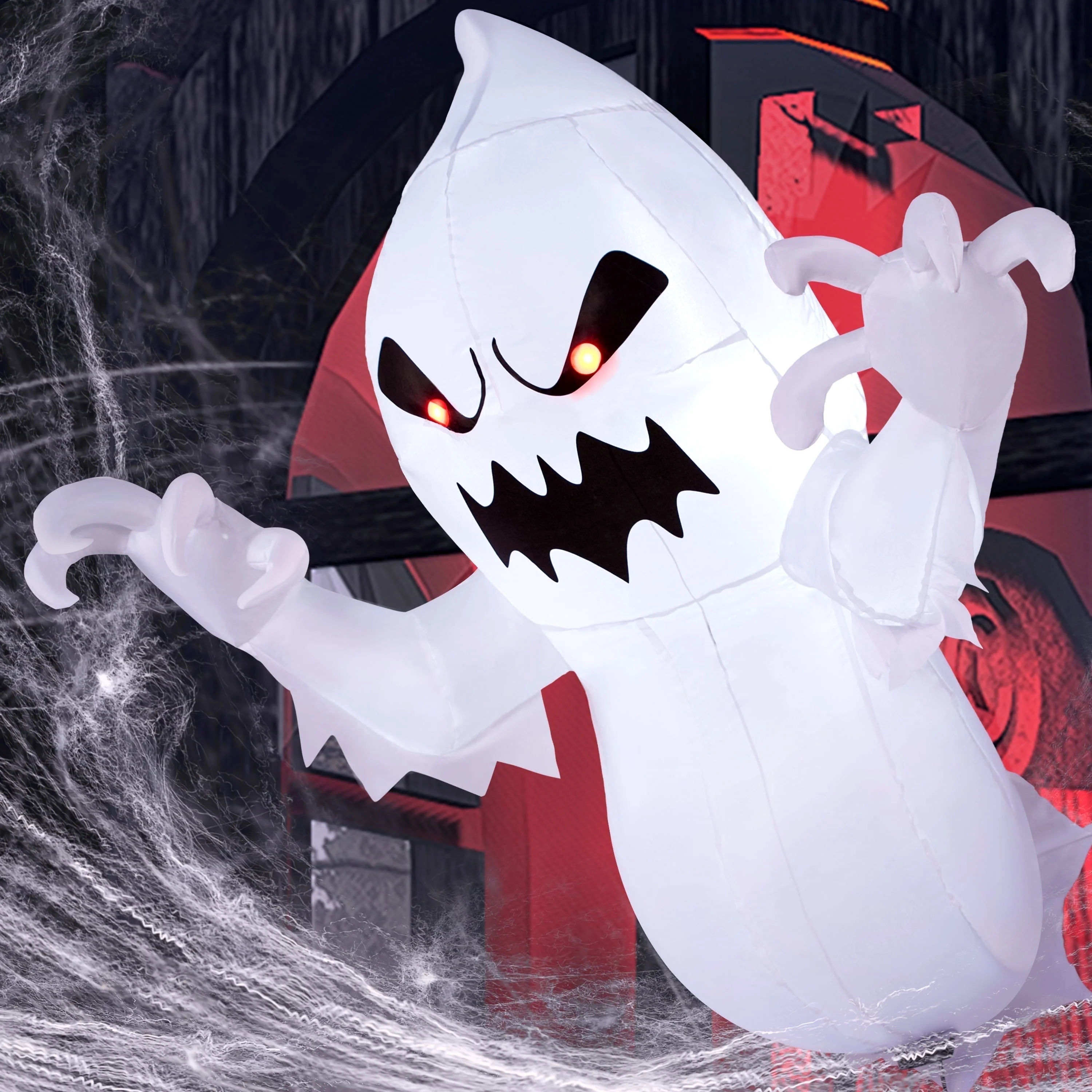 Joyfy 4.5 FT Halloween Inflatable Decorations Outdoor Scary Flying Ghost Broke Out from Window with Built-in LED Blow Up Inflatable for Window Decoration Yard Garden Lawn Decor - Image 6 Joyfy 4.5 FT Halloween Inflatable Decorations Outdoor Scary Flying Ghost Broke Out from Window with Built-in LED Blow Up Inflatable for Window Decoration Yard Garden Lawn Decor - Image 6