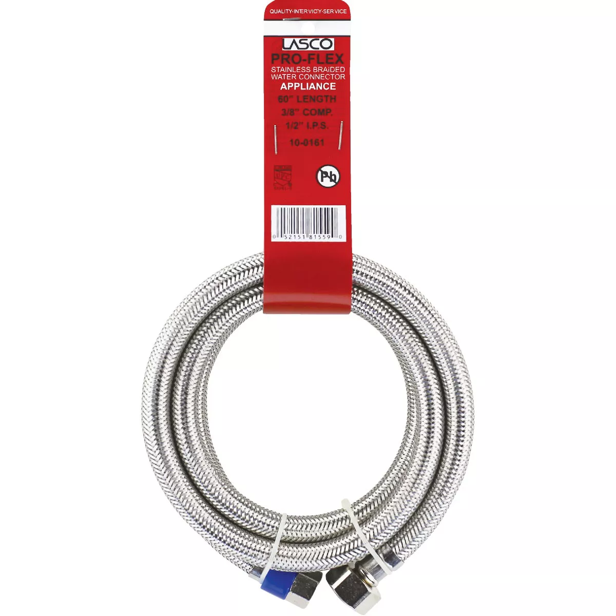 Lasco 3/8 In. C x 1/2 In. FIP x 60 In. L Stainless Steel Braided Supply Faucet Connector