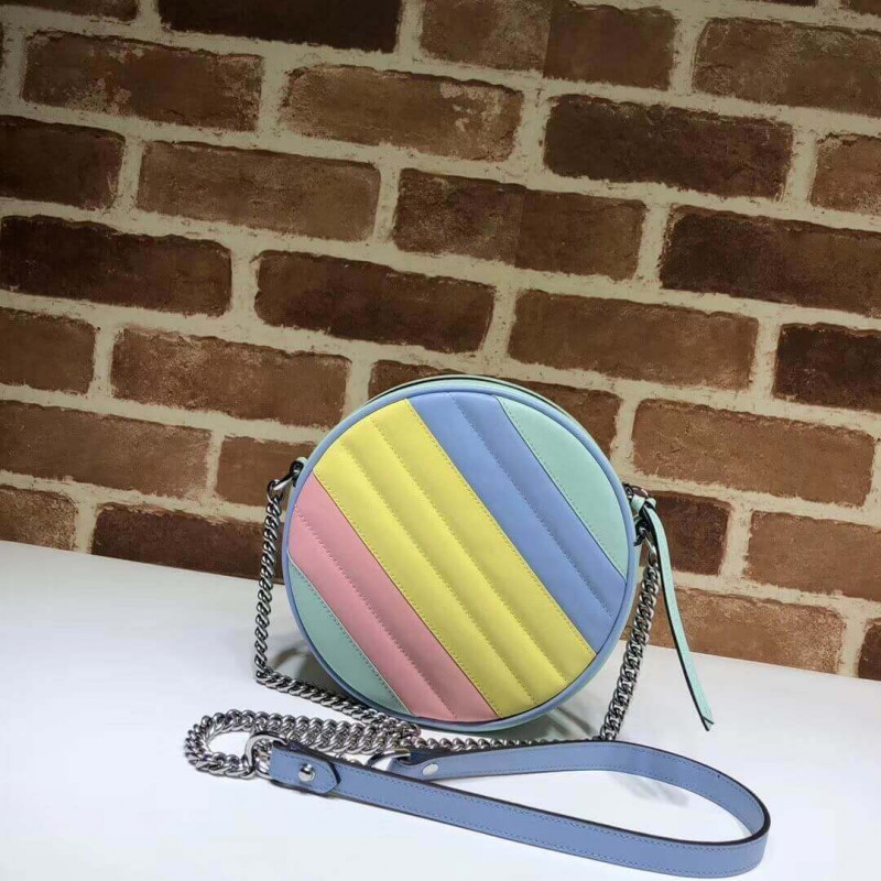 Replica Gucci Gg Marmont Mini Round Shoulder Bag In Pastel And Rainbow 5501541:1High-quality replica