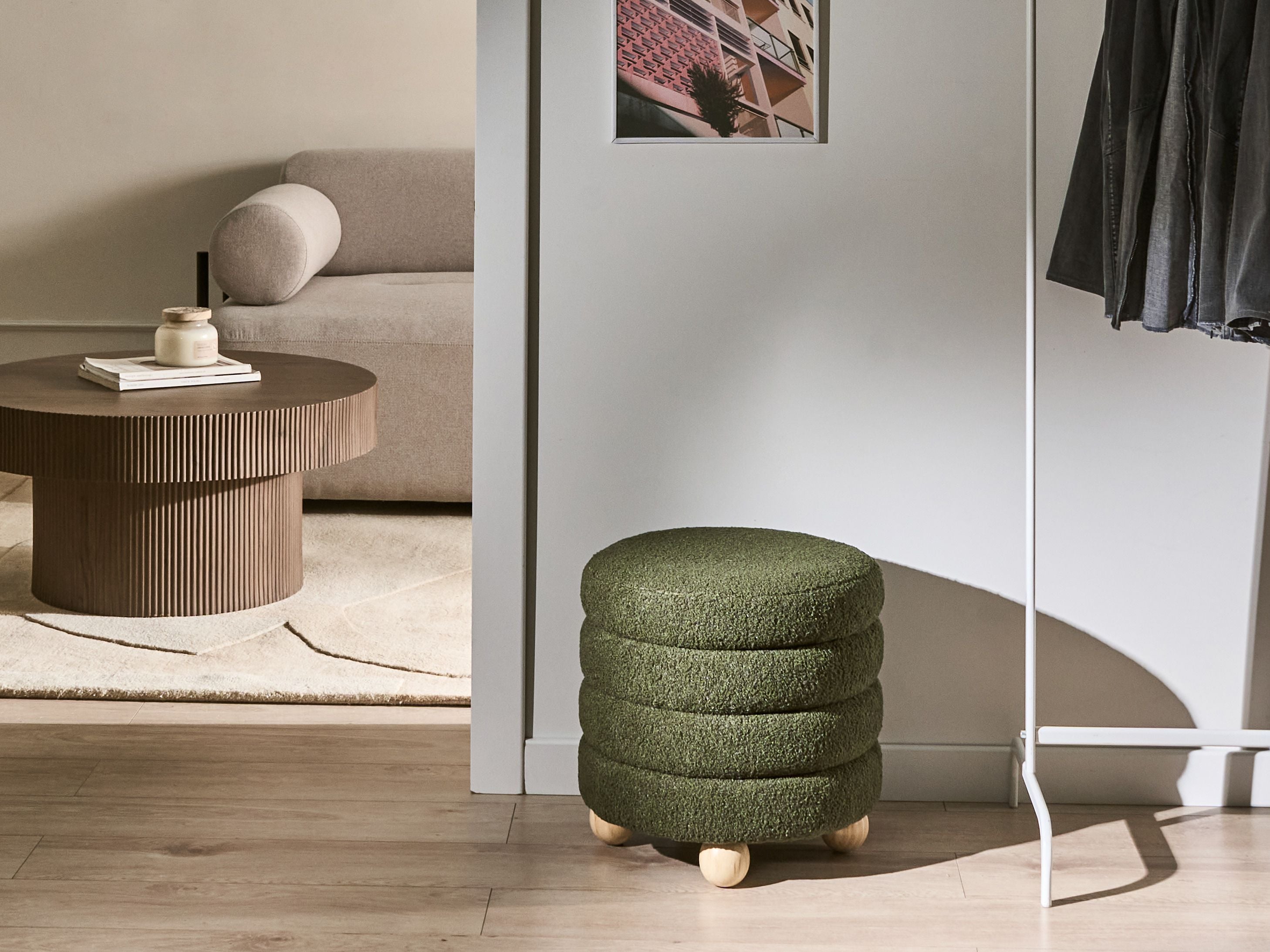 Pouffe CHILLY Boucle Green