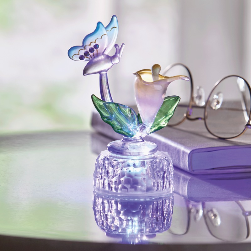 Lit Lily Butterfly Figurine - MIDNIGHT VELVET CATALOG