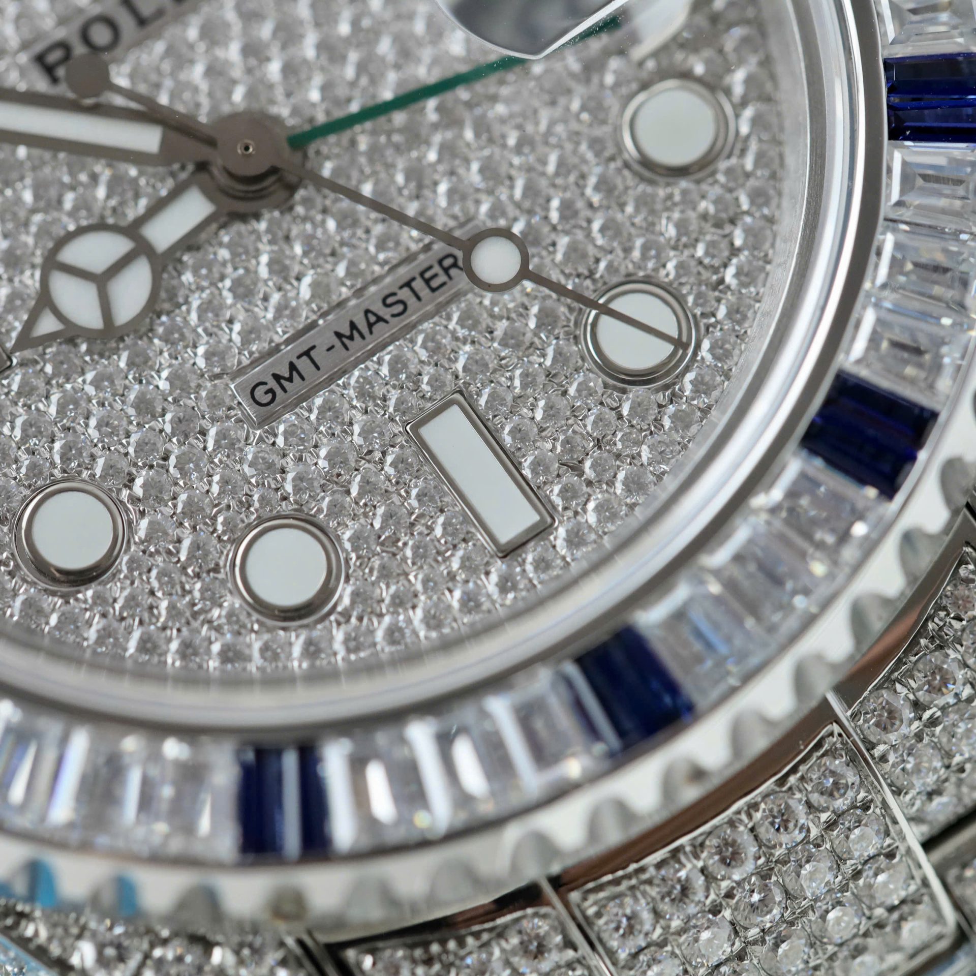 Rolex GMT-Master II Replica Watch Sapphire + Diamonds Moissanite 40mm - Elite Watch Atelier