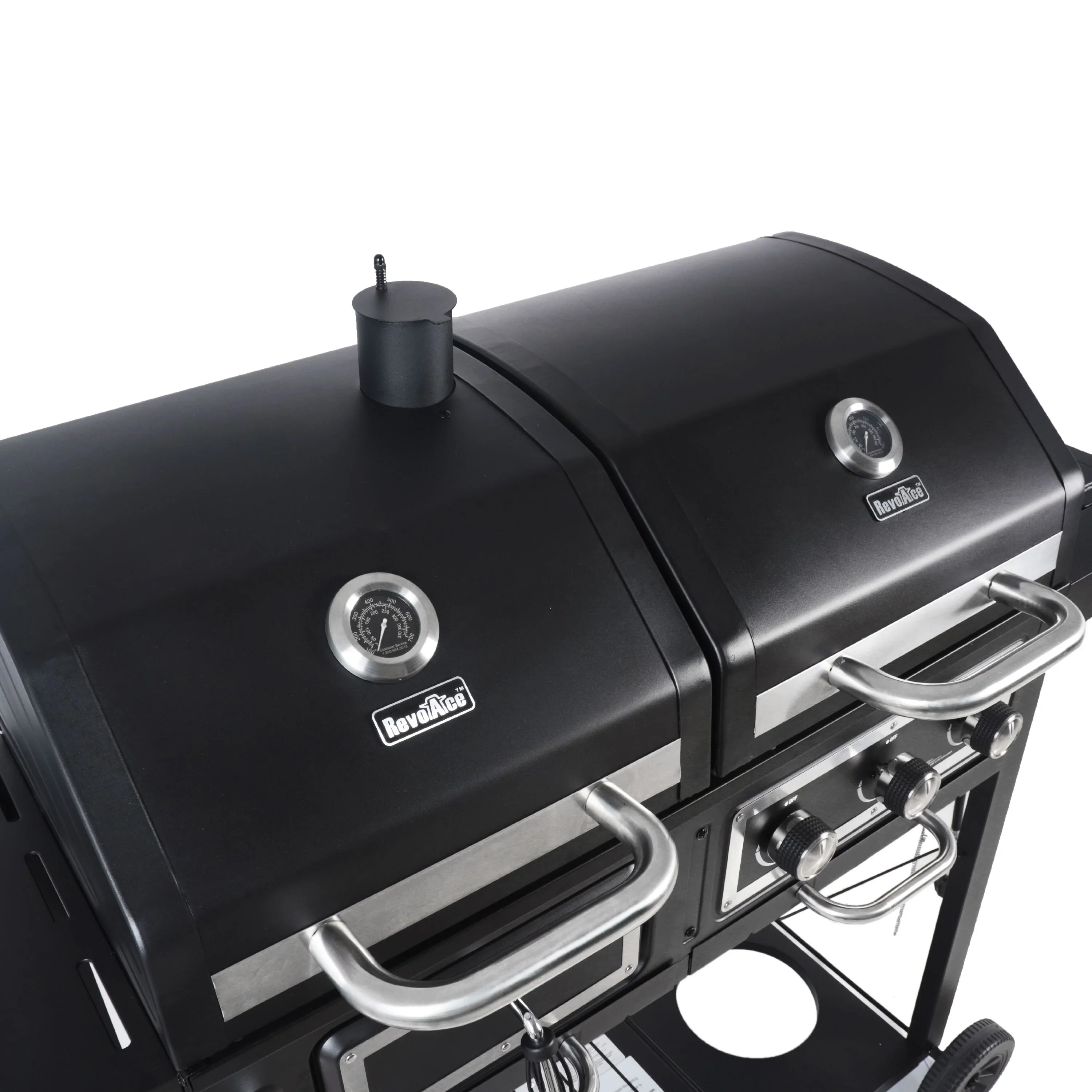 Dual Fuel Gas And Charcoal Combo Grill, Black With Stainless - GBC1793W - Image 6 Dual Fuel Gas And Charcoal Combo Grill, Black With Stainless - GBC1793W - Image 6