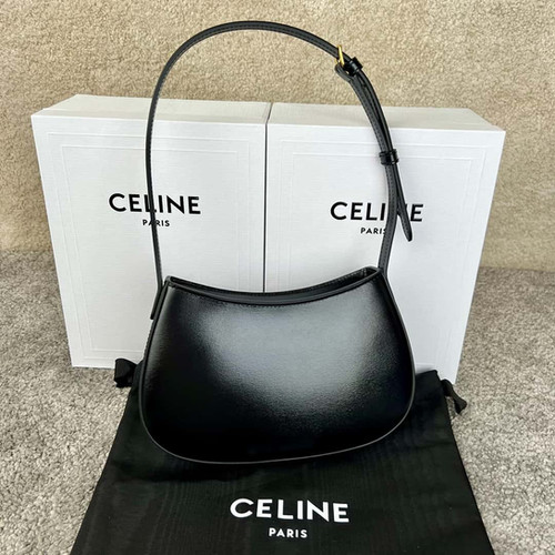 CELINE Tili Medium Cowhide Leather Handbag – Celine Inspired Designer Bag Black