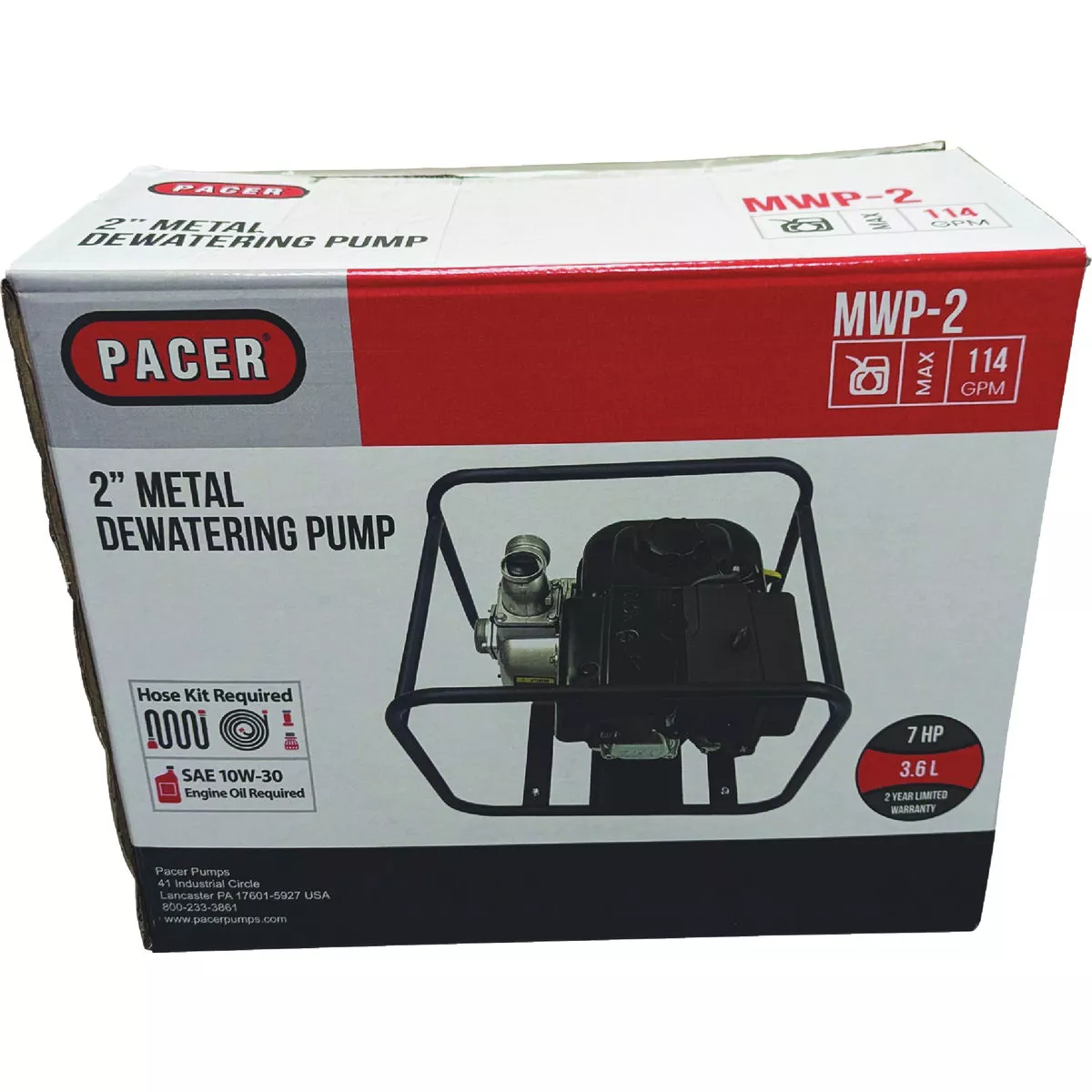 Pacer M Series 7 HP Gas Engine Metal Pump