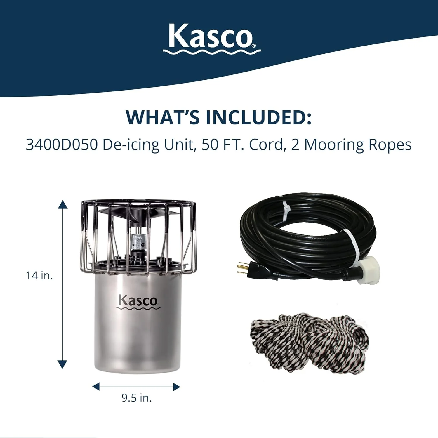 Kasco Lake And Pond De-Icer 3/4 HP 120V With 50 Ft Electric Power Cord - Image 2 Kasco Lake And Pond De-Icer 3/4 HP 120V With 50 Ft Electric Power Cord - Image 2