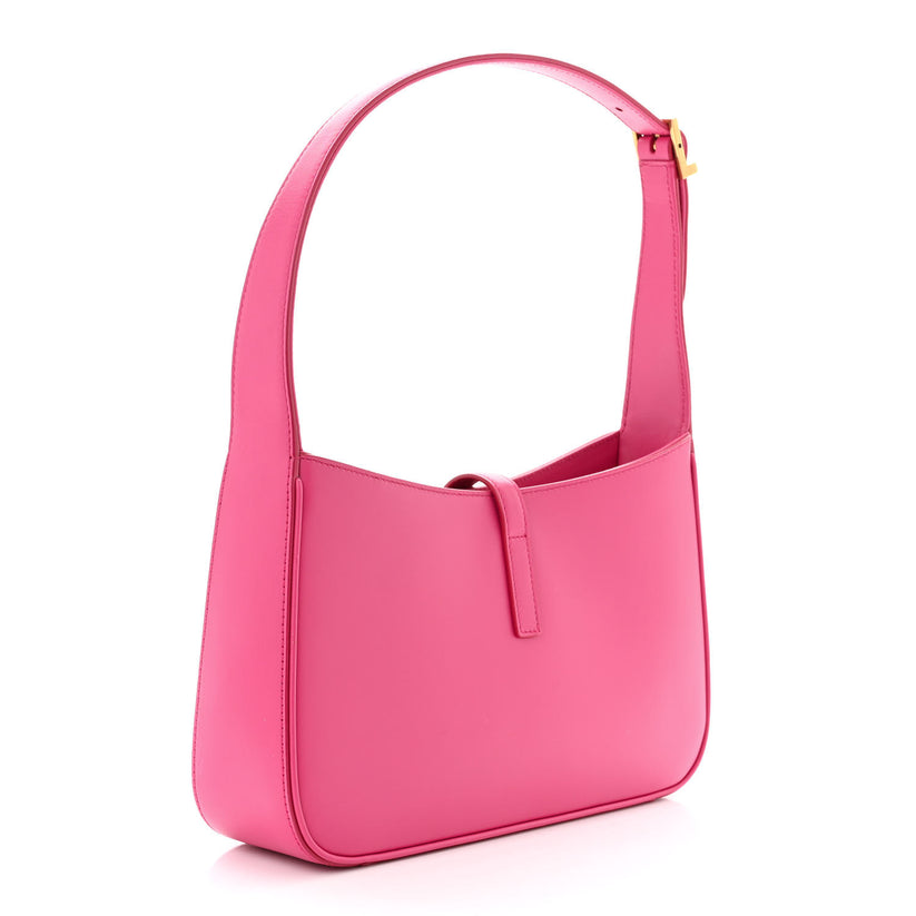 Saint Laurent Le 5 à 7 Smooth Leather Hobo Bag - Fuchsia Pink - COZYMIZE