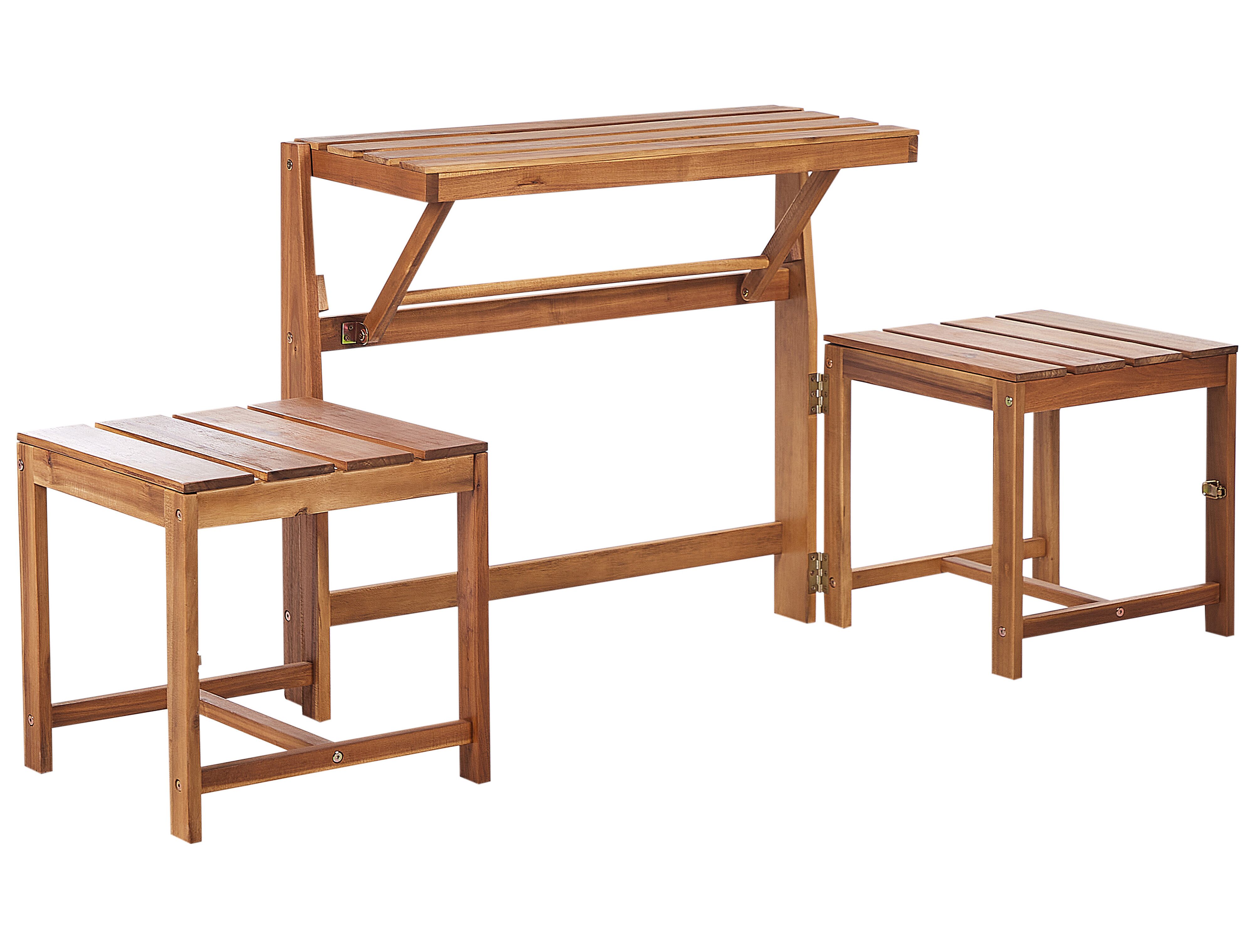 Convertible Garden Bench Bistro Set TUENNO Acacia Wood Brown