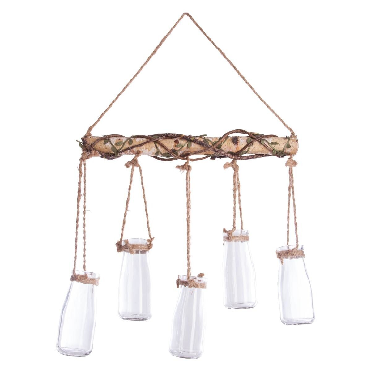 Set of 5 hanging soliflores, glass White, 44x40 cm
