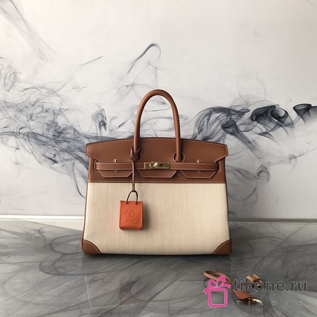 Hermes Birkin Barerina Gold Tone Handbag 35cm