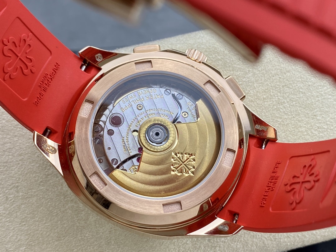 Fake Patek Philippe Replica Watch Aquanaut Luce Rainbow Chronograph Rose Gold Diamond/Gems Mother of Pearl Sapphire 7968/300R-001(1:1 replica) - Elite Watch Atelier