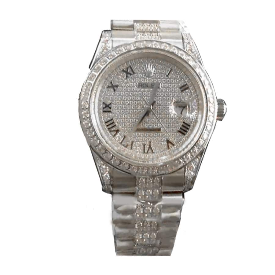 Rolex Datejust 116622 White Gold Diamond Dial Iced Out Replica - Top club