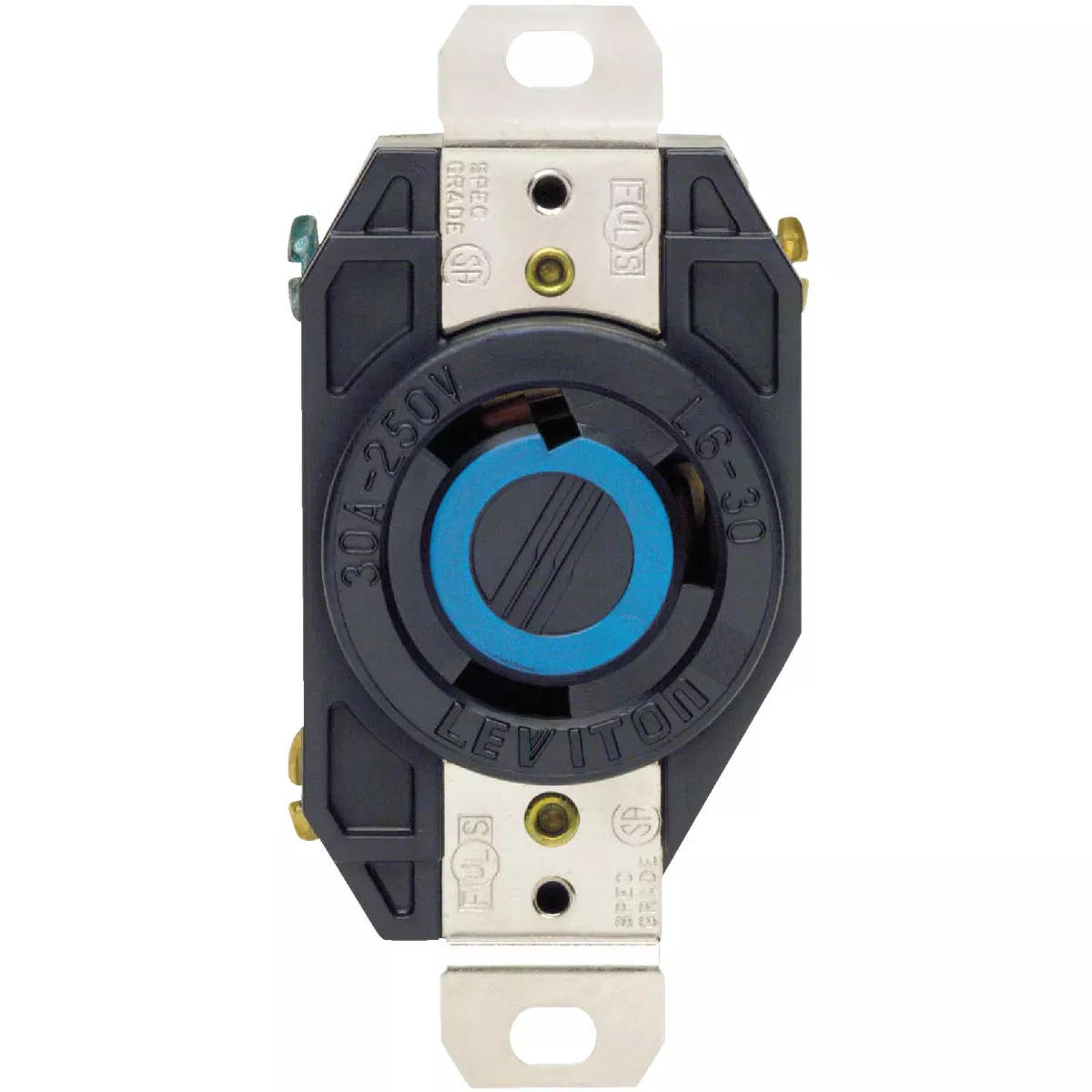 Leviton 30A 250V Black Industrial Grade L6-30R Locking Outlet Receptacle