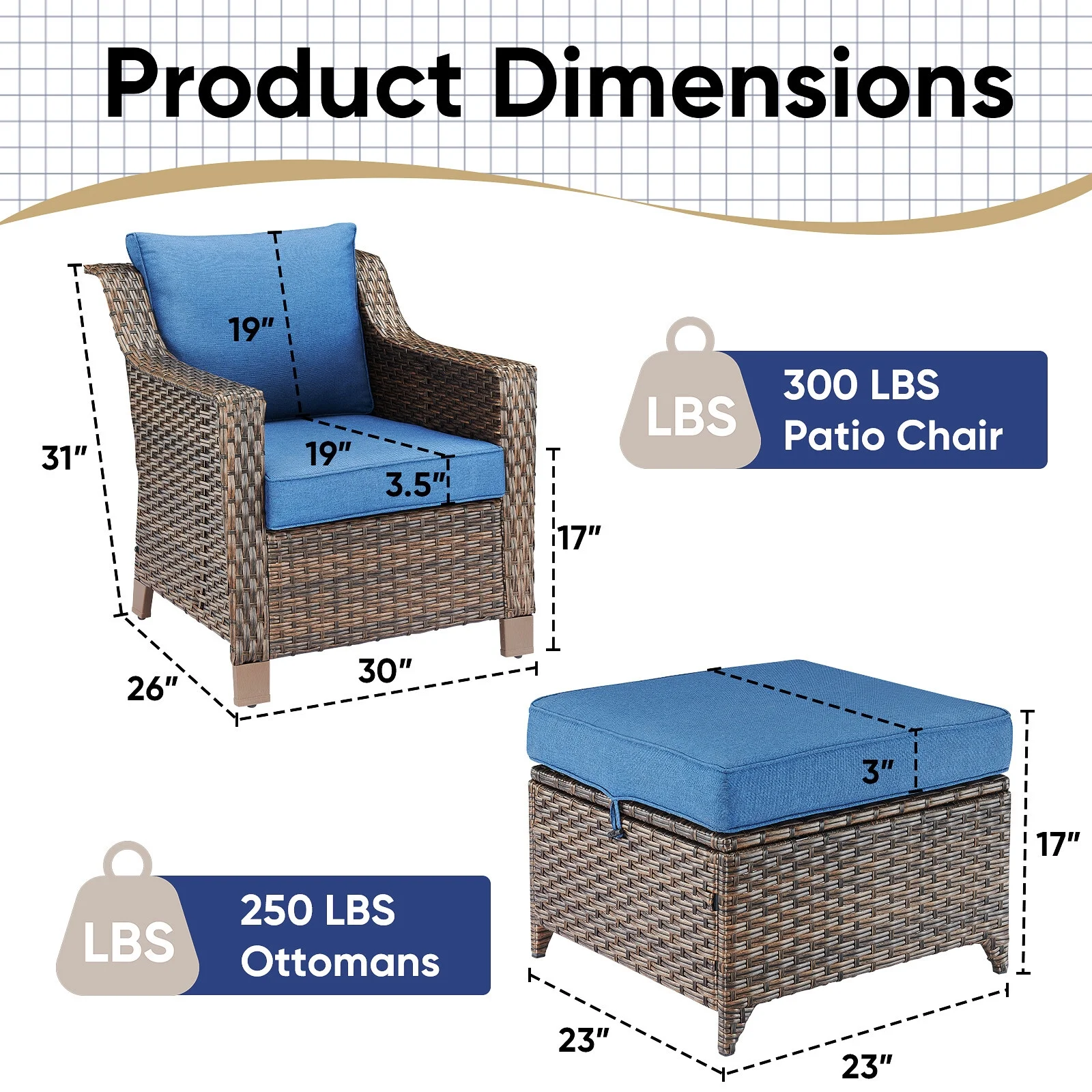 Bellefurn Outdoor Wicker Patio Chairs Set of 2 with Side Table,All-Weather Wicker Rattan Chairs Patio Furniture Chairs for Porch Balcony Backyard Yard Deck - Image 20