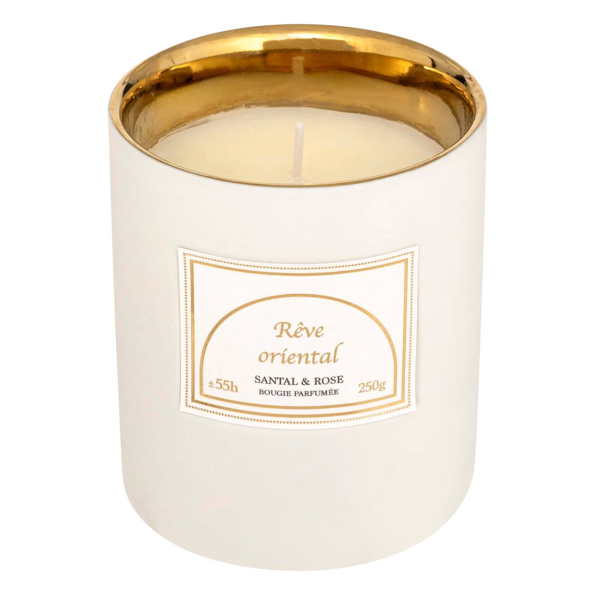 Scented Candle "Lucia" Sandalwood - Pink, White, 250g