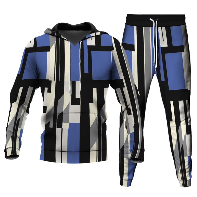 Men's Personalized Printed Hoodie Set 020