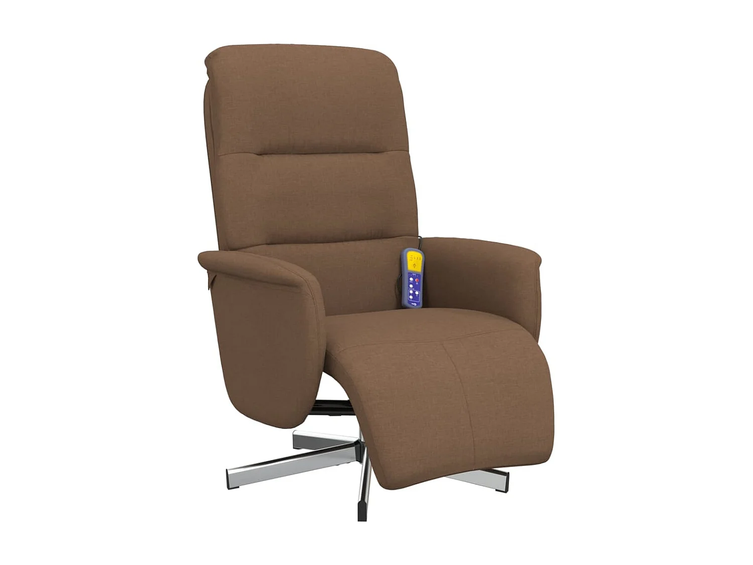 Fauteuil inclinable de massage avec repose-pieds marron tissu SHL2330