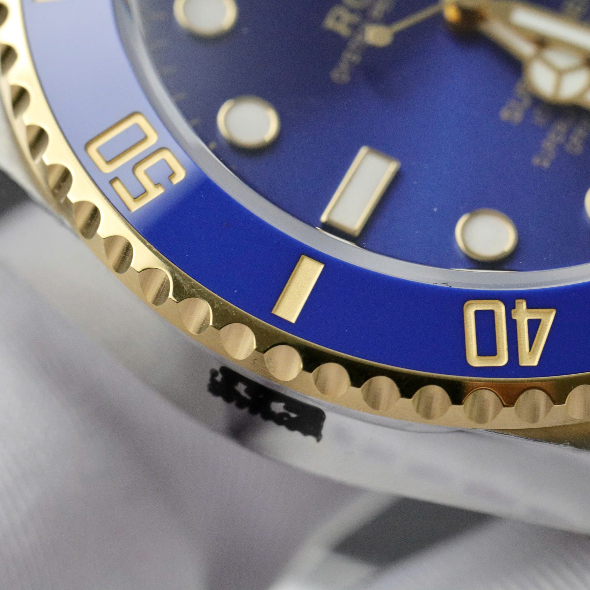 Rolex Submariner Dial Blue Copies Watches Custom Gold Wrapped 40mm - Top club