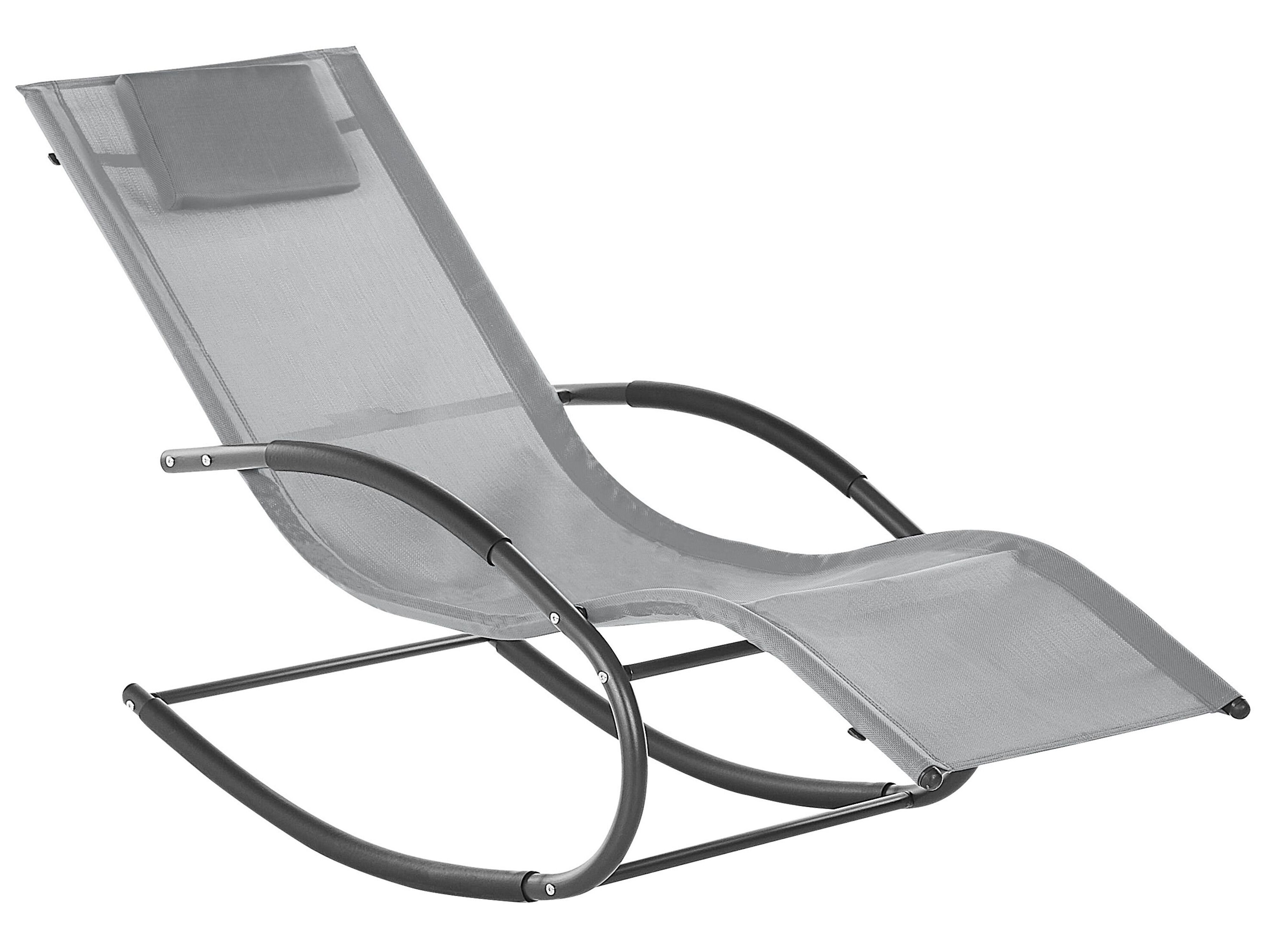 Rocking Sun Lounger CARANO II Metal Light Grey
