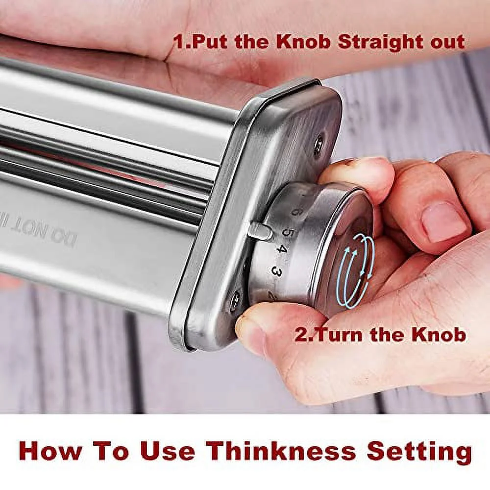 Pasta Attachment for KitchenAid Stand Mixer Included Pasta Sheet Roller, Spaghetti Cutter and Fettuccine Cutter Pasta Maker Stainless Steel Accessories 3Pcs by Gvode - Image 4