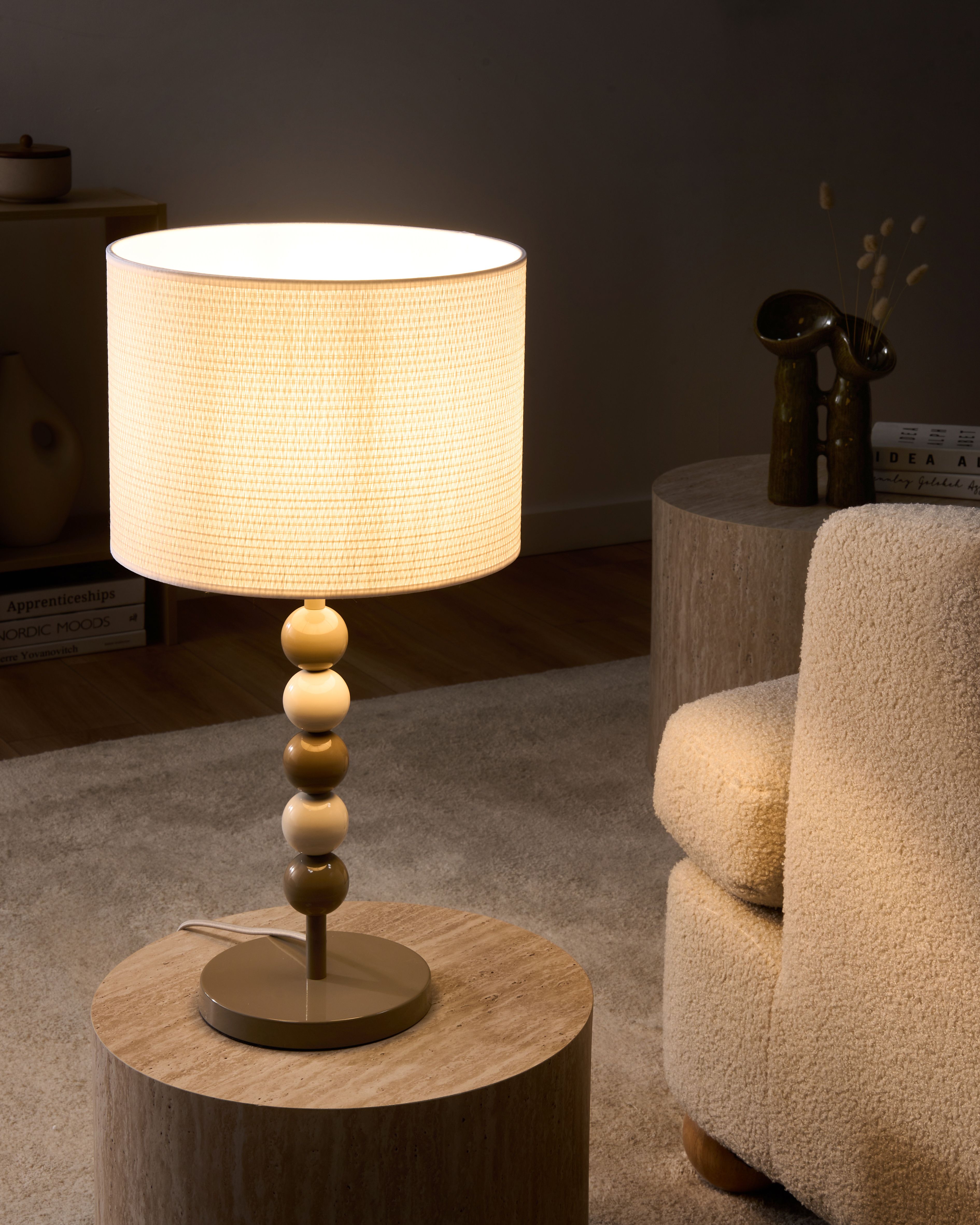 Table Lamp LOKY Metal White/ Beige
