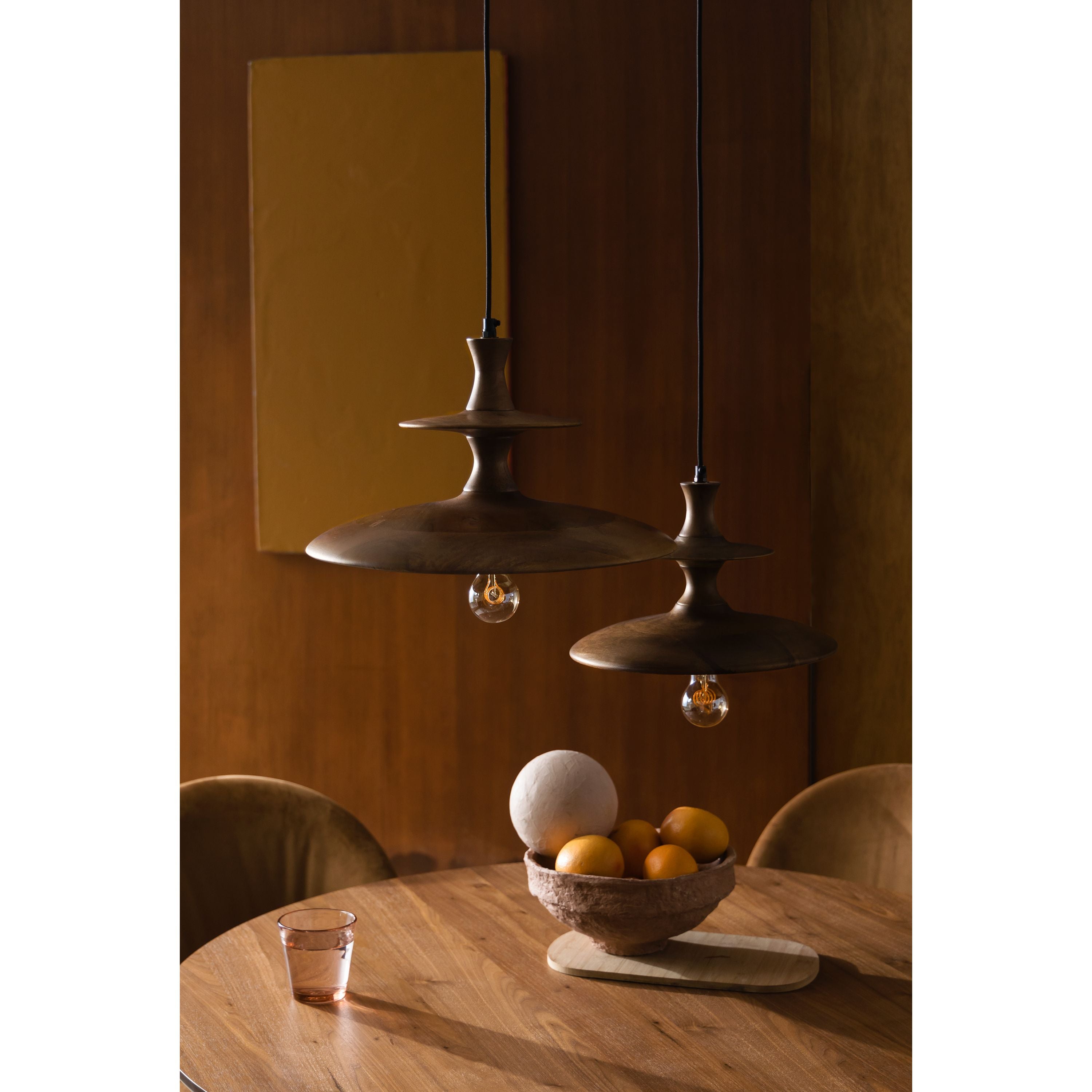 Dutchbone Cath Hanglamp 34 cm (S) Hout Bruin