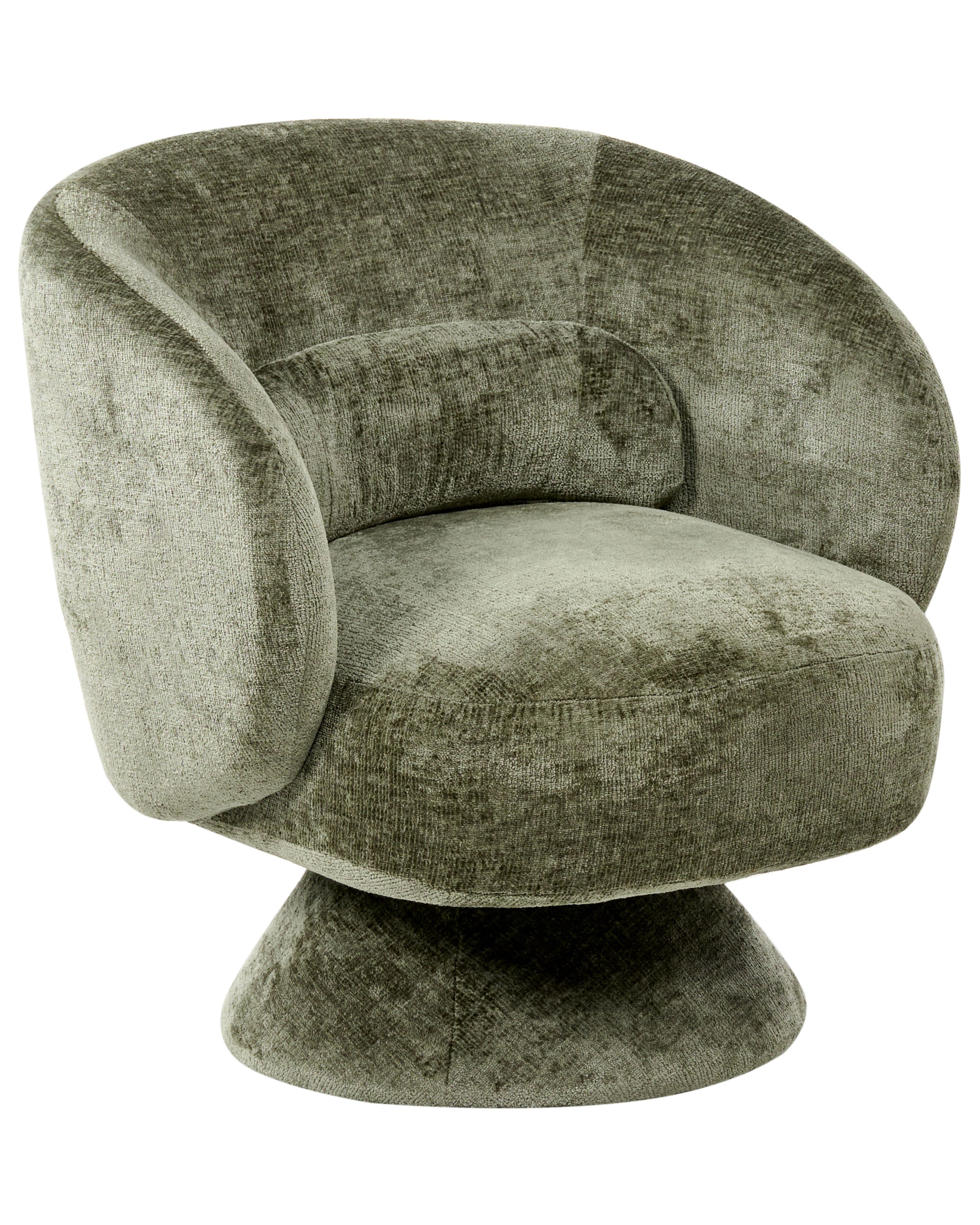 Swivel Armchair LIEKSA Chenille Green