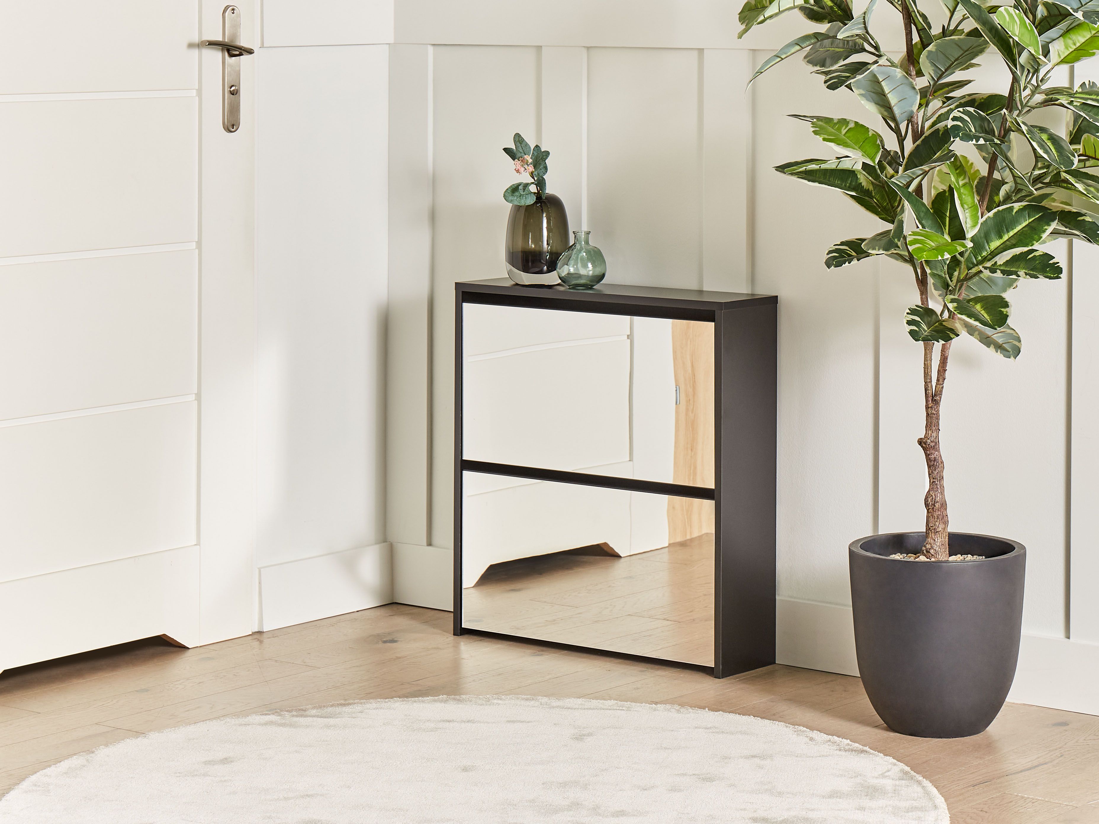 Shoe Storage Cabinet MIDFIELD with Storage Black