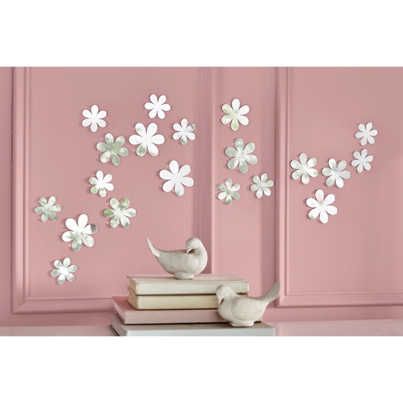 20-Piece Mirrored Flower Decals - MIDNIGHT VELVET CATALOG