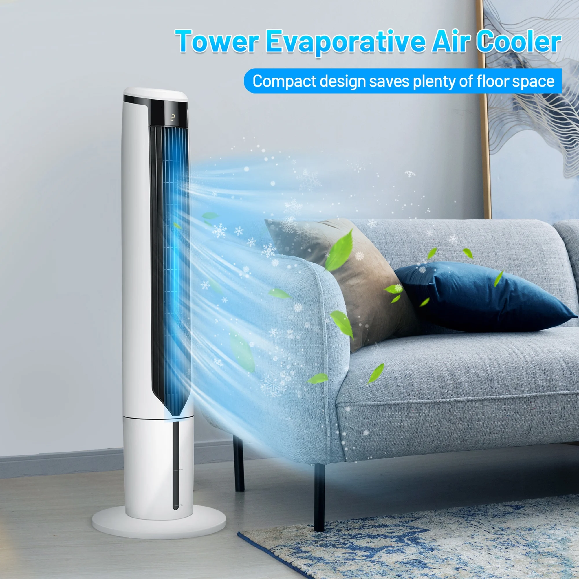 Gymax 41'' Tower Fan 3 in 1 Evaporative Air Cooler Humidifier w/ Remote Control - Image 3