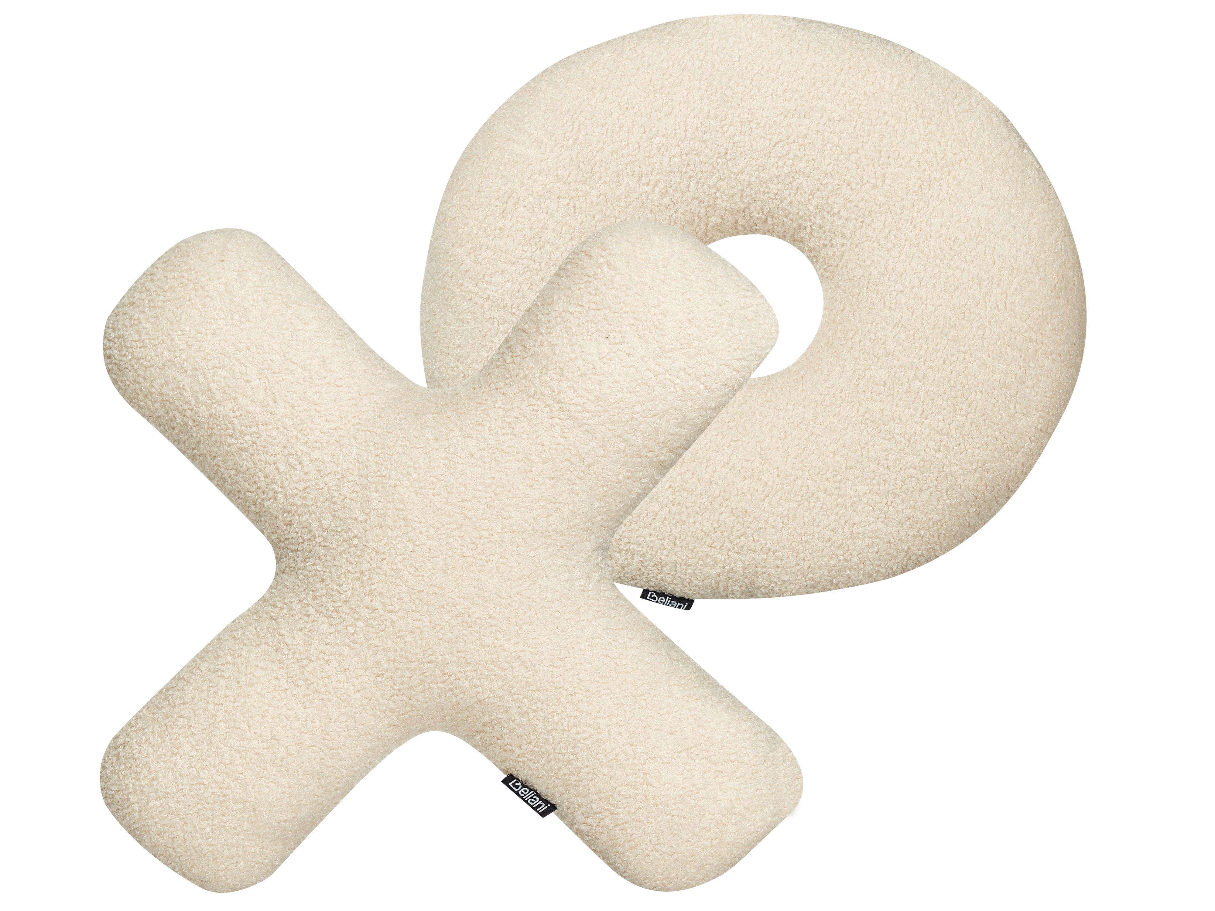 Set of 2 Decorative Cushions HESPERIS Boucle Beige Solid