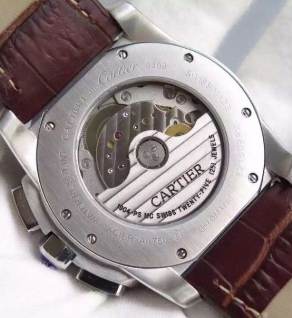 Replica Cartier JF Cartier Calibre de Cartier SS/RG Chronograph White Dial Miyota 9100 - Top club