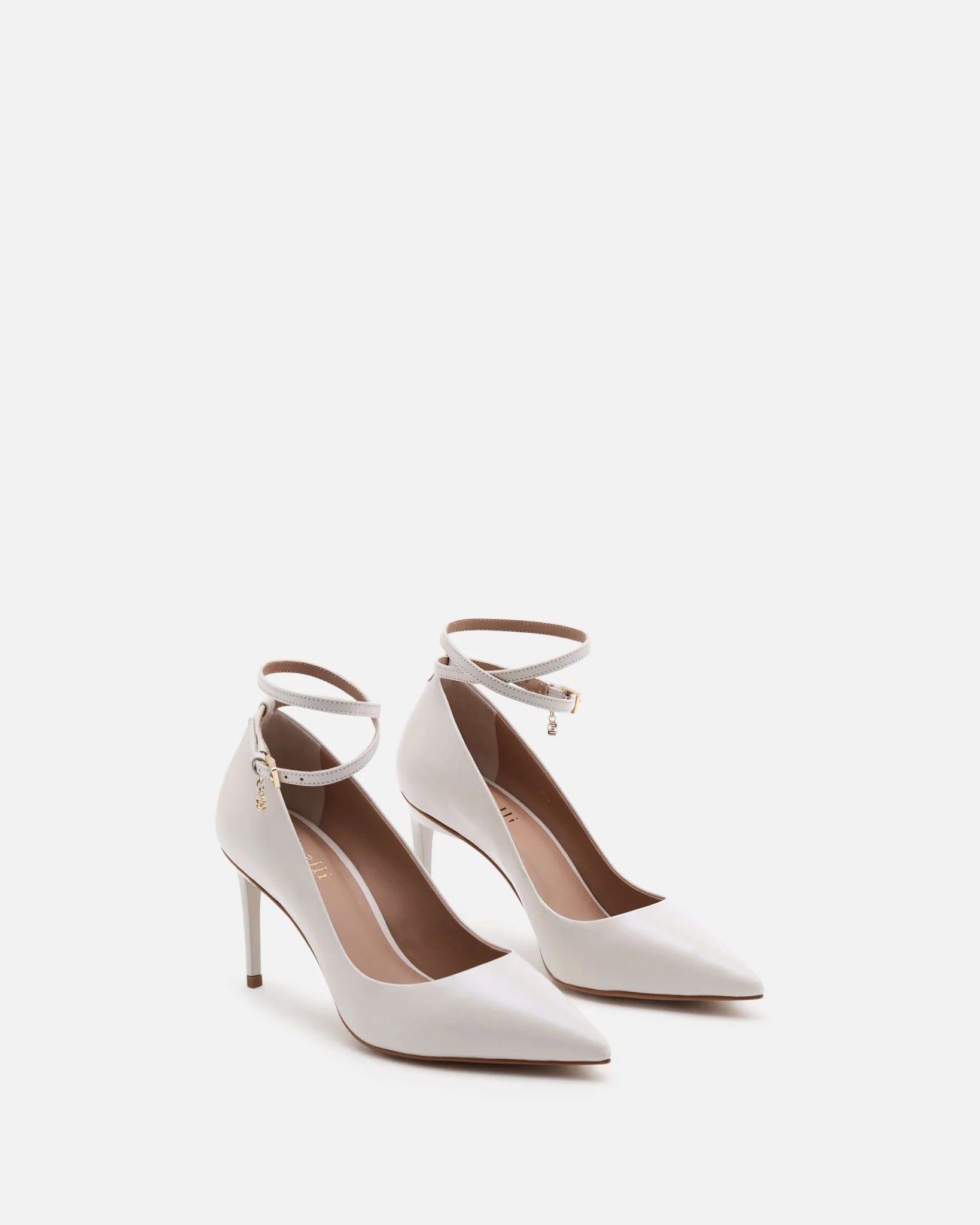 ESCARPINS KIMI - En cuir à brides fines croisées écru